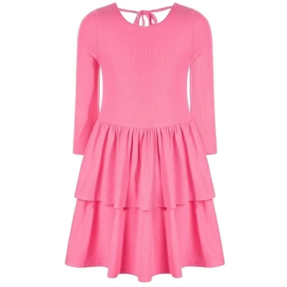 Epic Threads Big Girls Ribbed-Knit Tiered Ruffled Dress Sweetheart Size L